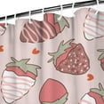 thumbnail image 3 of 72" x 72" Cute Strawberry Shower Curtain Kawaii Red Berries & Flowers Waterproof Bathroom Drapes with Metal Grommets & Hooks, 3 of 5