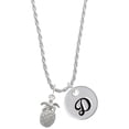 thumbnail image 1 of Delight Jewelry Silvertone Pineapple Silvertone Script Initial Disc - D - Charm Necklace, 20"+3", 1 of 4