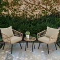thumbnail image 5 of Outdoor Chair Cushions, Waterproof Backrest and Deep Seat Cushion Set for Patio Furniture, Outdoor Sofa Replacement Cushions with Removable Cover, 24 x 24 Inch, Cream, 1 Set, 5 of 5