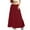 Wine, variant on LSLJS Maxi Skirt for Women Drawstring Elastic High Waist Skirts Fashion Flowy Casual Solid Color Long Skirt, S-2XL