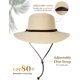 thumbnail image 2 of Womens Wide Brim Sun Hat with Wind Lanyard UPF Summer Straw Sun Hats for Women, 2 of 5