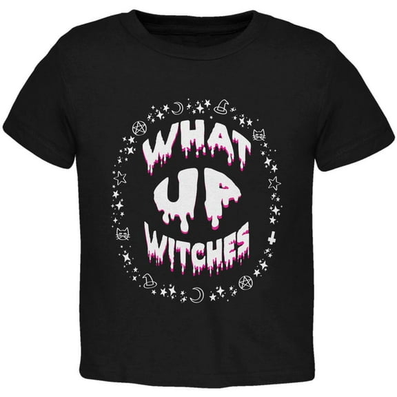 Halloween What Up Witches Witchy Elements Toddler T Shirt Black 4T