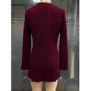 Aellinatey Women's business casual blazer, collarless, long sleeves, button-down front, with pockets, suitable for work wear.