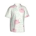 thumbnail image 3 of Xecao Cute Pigs print Hawaiian shirt - a stylish short-sleeve button-down for men, perfect for casual beach and tropical outings., 3 of 9