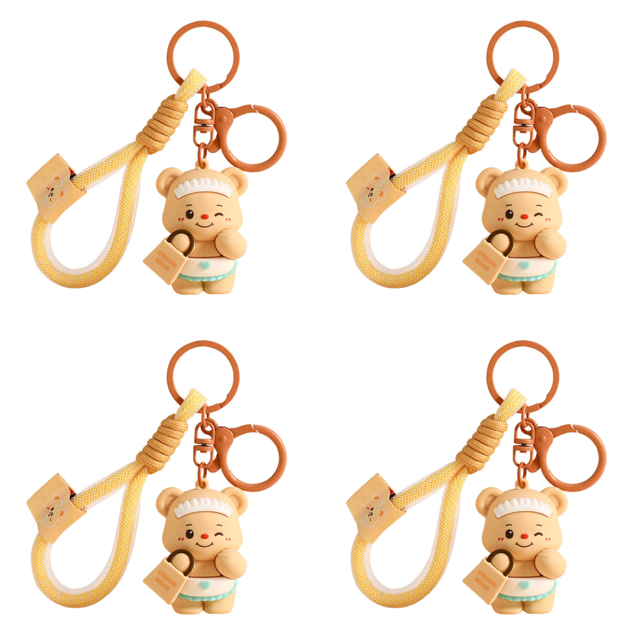 Llavero Lindo Oso Dibujos Animados Coche Regalo (crema) Amarillo