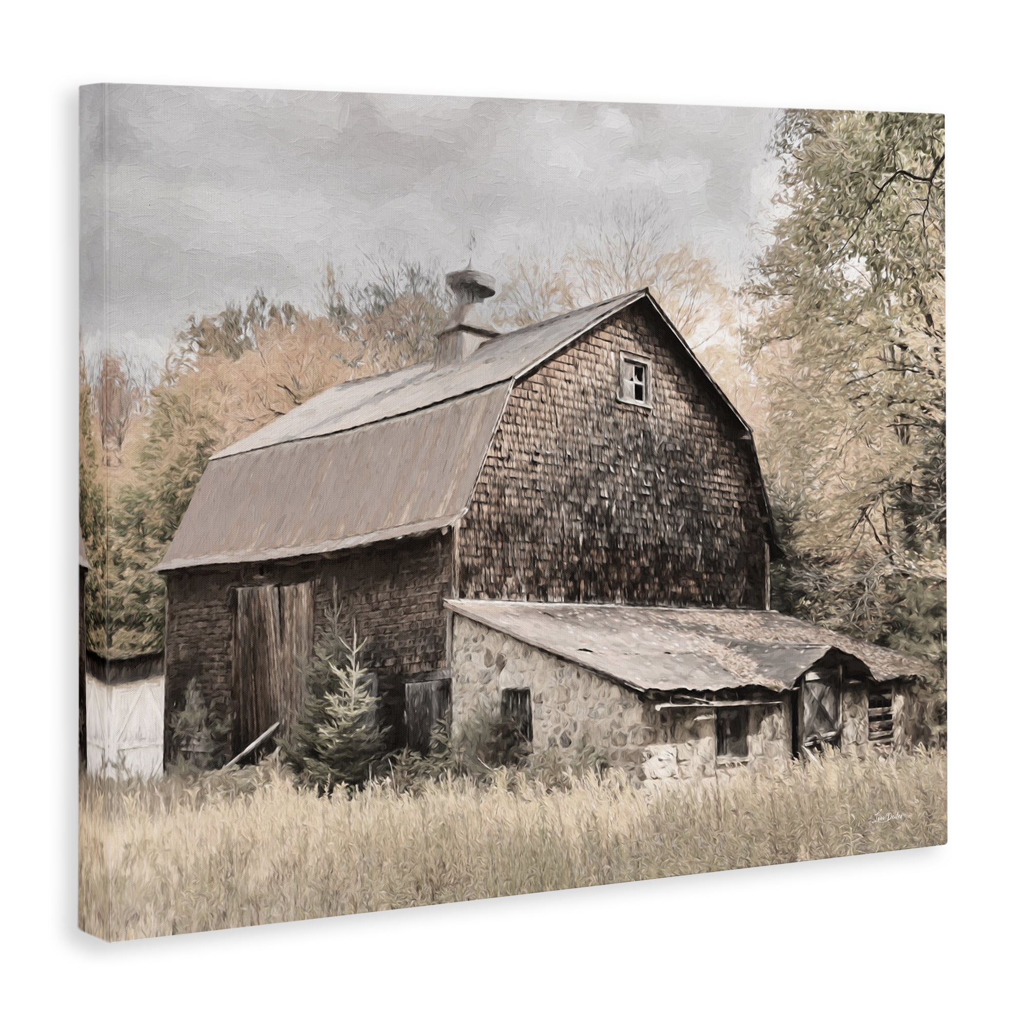 Stupell Industries Beige Rustic Barn Landscape & Nature Photography Wrapped Canvas Art Print Wall Art, 20 x 16