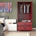 thumbnail image 3 of Better Home Products Grace Wood 2-Door Wardrobe Armoire with 2-Drawers Mahogany, 3 of 10