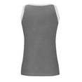 thumbnail image 4 of Mrat Tank Tops with Built In Bras Womens Summer Sleeveless Tank Tops Ribbed High Neck Racerback Slim Fitted Color Block Casual Shirts Tank Tops with Built In Bras S-326 Gray S, 4 of 5
