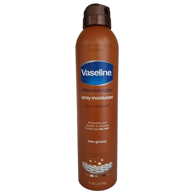 Crema hidratante Vaseline Spray & Go Cocoa Radiant 192 ml (paquete de 4)