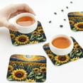 thumbnail image 5 of Kdxio Starry Sky Moon Sunflower Funny Coasters,4 Pcs Leather Coasters,Housewarming Gifts,Protect Furniture from Water Marks Scratch and Damage, 5 of 6
