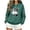 Army Green sweatshirt for women #5, variant on Women Round Neck Long Sleeve Pullover Sweatshirt Relaxed Fit Double Snowman Reflection Graphic Sweatshirt Snowflake Christmas Light Sleeve Print Ribbed Hem Cuffs Pink,M