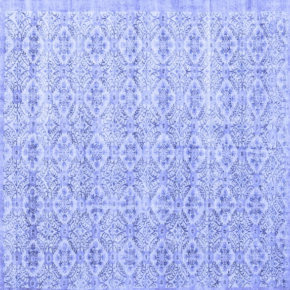 Ahgly Company Machine Washable Indoor Square Persian Blue Traditional Area Rugs, 3' Square