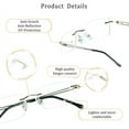 thumbnail image 2 of LifeArt Blue Light Blocking Glasses, Computer Reading Glasses, Anti Blue Rays, Reduce Eyestrain, Stylish for Men and Women(Gold,+0.50 Magnification), 2 of 5