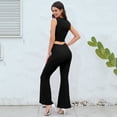 thumbnail image 4 of 2 Pieces Outfits for Women Sleeveless Blazer Vest Wide Leg Pant Suit Sets, 4 of 5