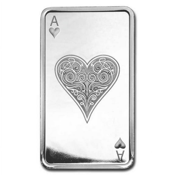 10 oz Silver Bar - Ace of Hearts