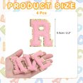 thumbnail image 2 of Parche de letras Chenille Uxcell autoadhesivo, letra R, parche bordado (rosa, paquete de 4), 2 of 6