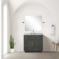 thumbnail image 3 of Abbey 36 in W Black Oak Single Vanity, Carrara Marble Top and Faucet Set, 3 of 8