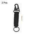 thumbnail image 2 of Uxcell Paracord Keychain, 2 Pack Braided Lanyard Key Clip Survival Keychains Black, 2 of 6