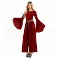 thumbnail image 5 of Queen Dress, Italian Renaissance Dress, Gothic Velvet Dress, Women Renaissance Dress Medieval Costume for Women Long Dress Plus Size Velvet Queen Dresses Halloween Costume, Red XL, 5 of 9