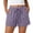 Purple, variant on Aboser Summer Beach Shorts for Women Boho Lace Hem Boxer Shorts Soft Cotton Linen Shorts Elastic Waisted Drawstring Short Pants with Pockets