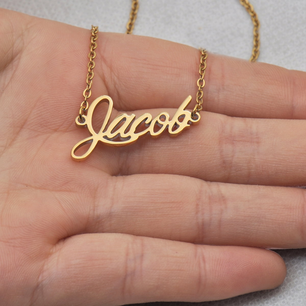Jacob name best sale necklace