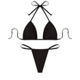 thumbnail image 1 of Bikini para mujer Conjunto sólido Traje de baño Dos piezas Sujetador con relleno Traje de baño Ropa de playa OAVQHLG3B Store  lin121212, 1 of 5