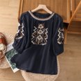 thumbnail image 2 of Kezqiaxn Plus Size Tops for Women Embroidery Half Sleeve Crew Neck Loose Shirts Business Casual Dressy Blouses, 2 of 5