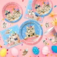 thumbnail image 5 of Cat Birthday Party Supplies,Cat Party Decorations&Tableware Set-Kitten Birthday Party Decoration Balloons Banner&Cat Party Plates Cups Napkins Tablecloth etc Cat Themed Birthday Party Supplies, 5 of 8