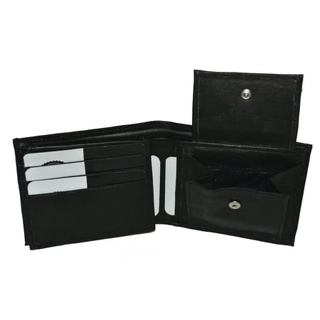Men's Leather Bifold Wallet with a coin pocket by Leatherboss