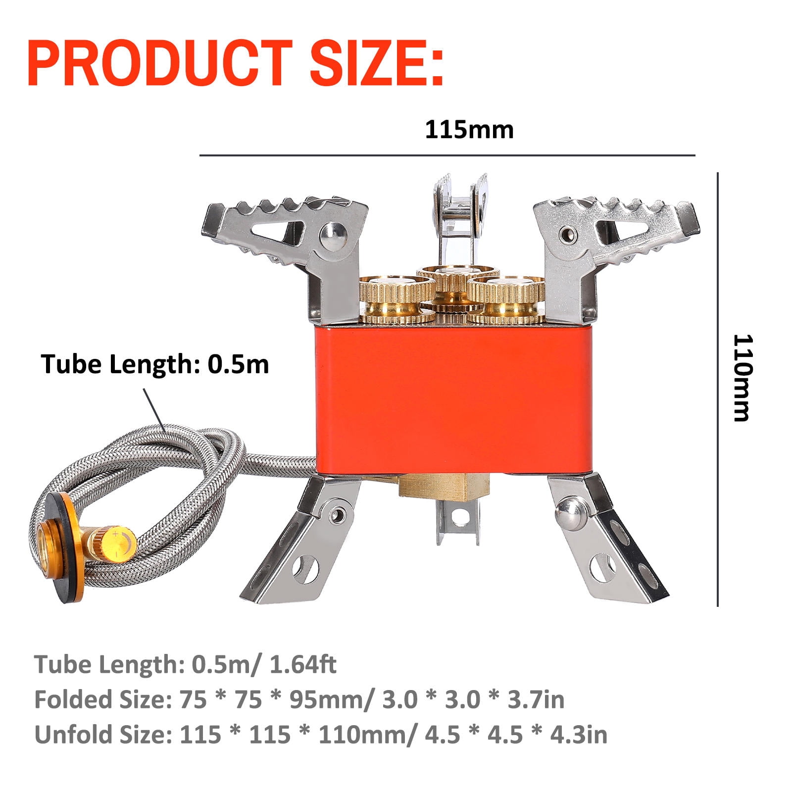 Suodoka 6800W 3-Core Portable Camping Stove with Adjustable Valve, Foldable Stand, High-Power Gas Burner – Ideal for Backpacking, Hiking & Picnics