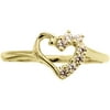 Cubic Zirconia Accent Heart Ring in 10kt Yellow Gold, Size 7