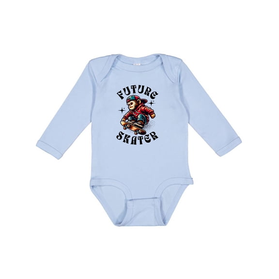 Inktastic Boys Skateboarding Future Skater Boys Long Sleeve Baby Bodysuit