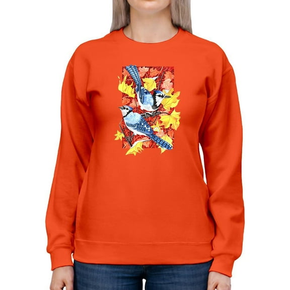 Artshine Bluejays In Maple. Sweatshirt Women -Girija Kulkarni Designs, Female Large