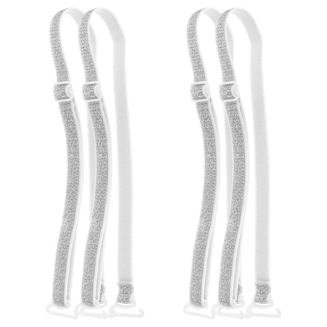 2 pares de correas de sujetador para mujer, ropa interior elástica ajustable con purpurina, correa brillante extraíble, correas de hombro de repuesto para sujetador, lencería, vestido sin tirantes