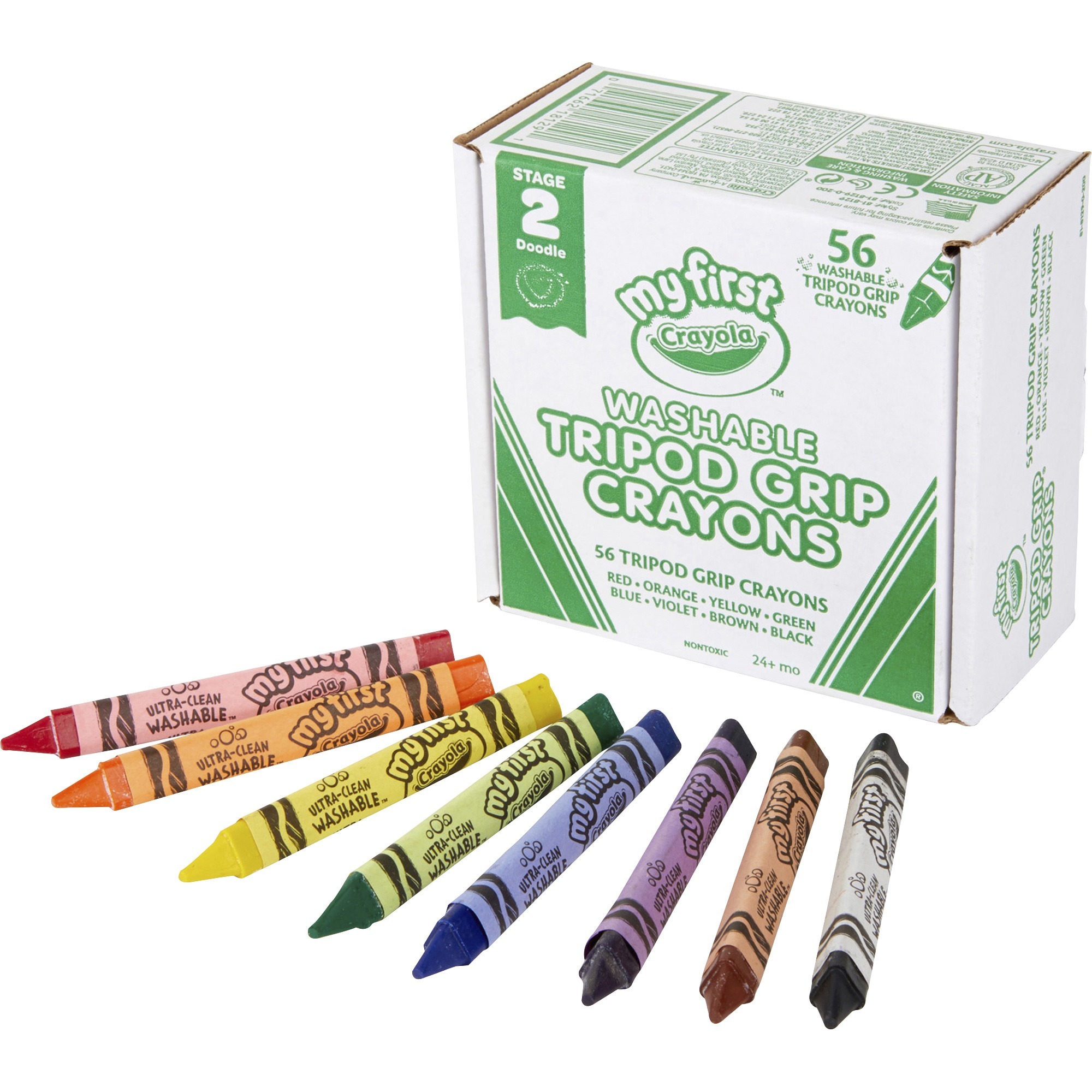 Crayola My First Washable Tripod Grip Crayons, Red, Orange, Yellow