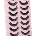 thumbnail image 3 of Eyelashes Russian Strip Lashes D Curly Natural Wispy Fluffy 3D Effect Hybrid Strip Lashes Fake Eyelashes 10 Pairs Pack, 3 of 4