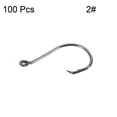 thumbnail image 3 of Uxcell 2# Ganchos de Pesca de Acero Carbono Offset con Barbas, Negro 100 Paquete, 3 of 5