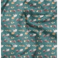 thumbnail image 1 of Soimoi Green Poly Georgette Fabric Rabbit Animal Decor Fabric Printed Yard 42 Inch Wide, 1 of 6