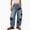 Blue, variant on Womens Striped Jeans Mid Rise Barrel Jeans Baggy Wide Leg Casual Fun Pants Relaxed Fit Y2K Trendy Denim Pants