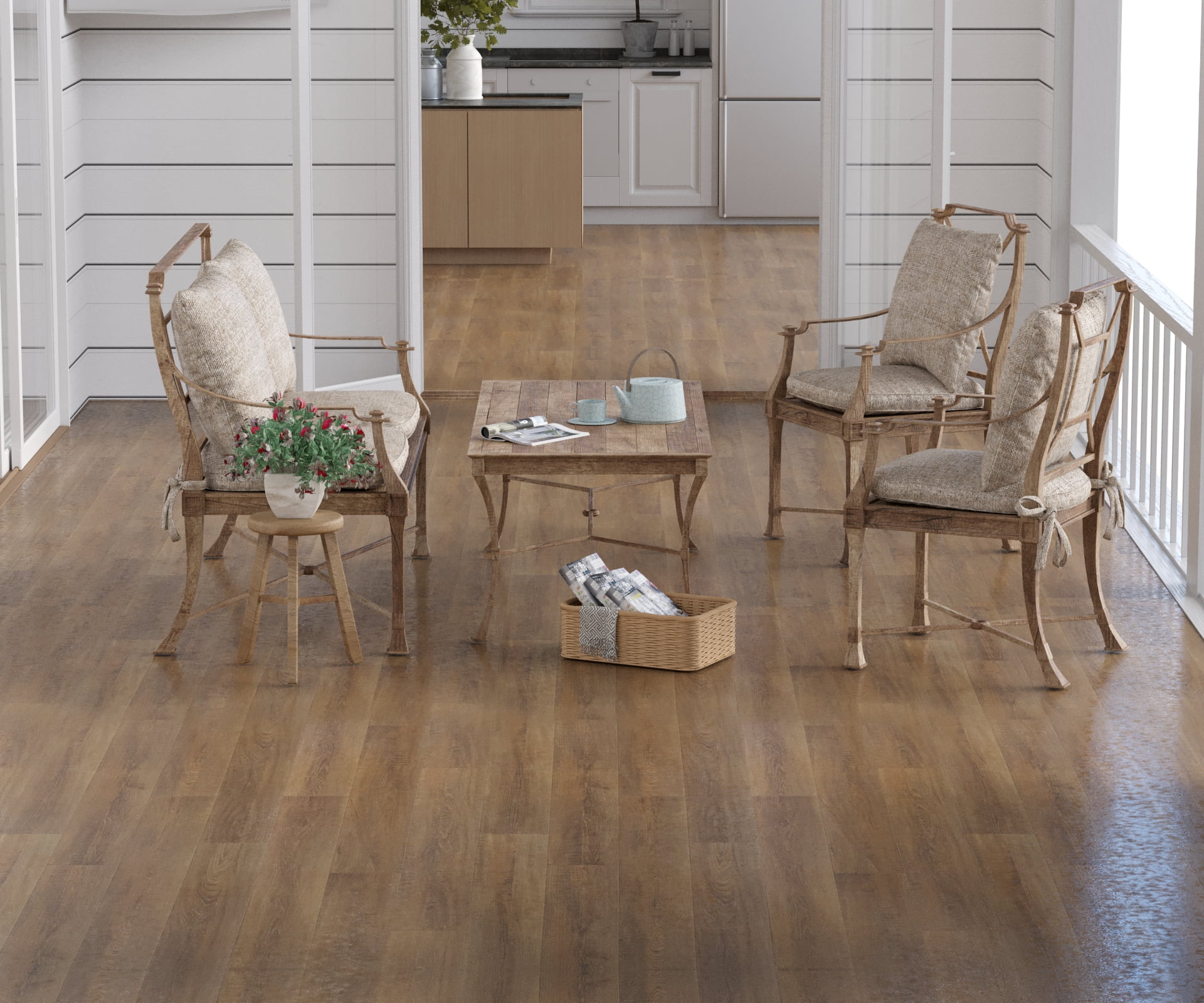 Oxdigi Vinyl Flooring Roll 39.3x196 inches, PVC Leather-Like Linoleum Floor Covering with Tape, Removable- No Adhesive Backing Nature Wood