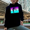 thumbnail image 2 of Distressed Color Block with Shadow of a Swinging Golf Player, Golfing or Golfer Themed Merch Gift, Navy Blue Hooded Sweatshirt or Hoodie, X-Large, 2 of 5