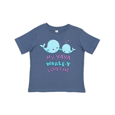 

Inktastic My Yaya Whale-y Loves Me Gift Toddler Boy or Toddler Girl T-Shirt