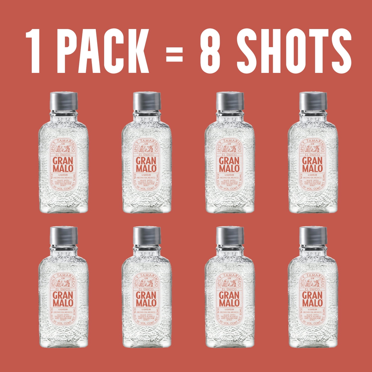 Gran Malo Spicy Tamarind Flavored Shot 8 Pack 50ml, 30% ABV