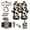 Beige Brown Cow Print, variant on Renewold Black White Cow Print Car Seat Cover Full Set 14 PCS, with Steering Wheel Cover Seat Belt Pad Garbage Bin Armrest Pad Rearview Mirror Handbrake Cover Set Coaster Fit Most Vehicles
