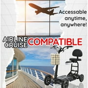 Dragon Mobile 4 Wheel Electric Folding Powered Wheelchair w/ Front Basket, Collapsible Mobility Scooter for Adult, Senior & Elderly - Black