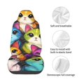 thumbnail image 6 of Cat Art Cute Pop Kitty Car Seat Covers Stretch Car Seat Protectors Universal Fit, 6 of 7