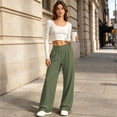 thumbnail image 6 of Zulora Women's High Waist Wide Leg Pants Drawstring Hem Casual Jogger Trousers with Pockets Loose Fit for Daily Workout, 6 of 9