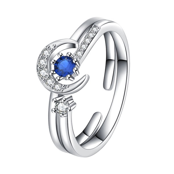 Open Zircon Fresh Anillo Dedo Índice Pequeño Cobre Con Incrustaciones Dulces Anillos