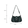 thumbnail image 3 of Hotian Handbag for Women Top Buckle Suede Shoulder Bags with Chain Purses Green, 3 of 9