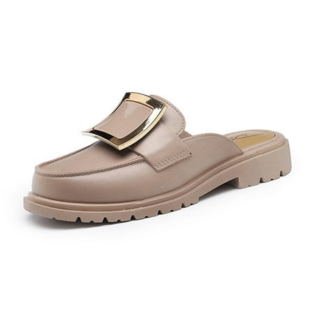 

Women s Slip-on Loafer Slip-on Arch Support High Increased Solid Color Sandals for Party Dress Pumps Shoes 37 Khaki